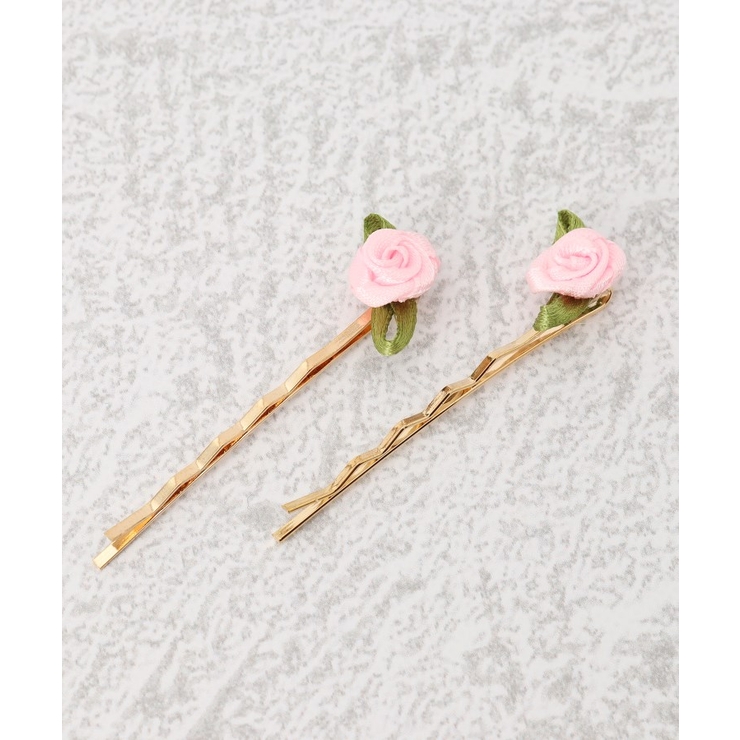 ピンク(072) | ガーリー系 フェミニン系 バラ ヘアピン | ESPERANZA