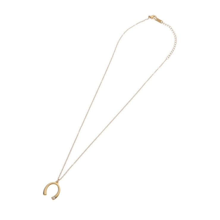 ゴールド(007) | 馬蹄モチーフシングルストーンネックレス | cloenc