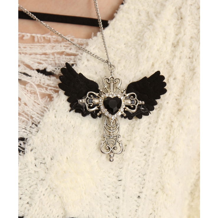 羽×十字架サブカル系ネックレス 韓国 夢展望[品番：YU000046927]｜夢