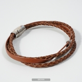 BROWN | ◆牛革 編み込み3連 レザーブレスレット◆ | ONE 4 PREMIUM