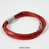 RED | ◆牛革 編み込み3連 レザーブレスレット◆ | ONE 4 PREMIUM