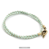 TURQUOISE | ◆牛革 編み込み2連 レザーブレスレット◆ | ONE 4 PREMIUM