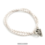 WHITE | ◆牛革 編み込み2連 レザーブレスレット◆ | ONE 4 PREMIUM