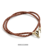 BROWN | ◆牛革 編み込み2連 レザーブレスレット◆ | ONE 4 PREMIUM