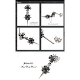 ■pi0345-222●ペア売り●揺れるブラッククロス ハードドロップピアス! | 2PIECES | 詳細画像3