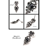 ■pi0347-222●ペア売り●揺れる黒。美しく見せるハードピアス。 | 2PIECES | 詳細画像3