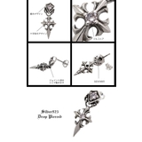 pi0348 222●ペア売り●新しいハードピアスの形。揺れるハードスタイル。 | 2PIECES | 詳細画像3