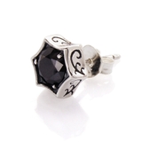 ブラック | ◆pi0461●バラ売り ヘキサゴンシェイプシルバーピアス | 2PIECES