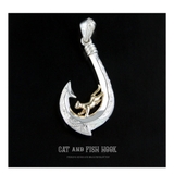 【シルバーアクセサリー】【ペンダントトップ】◆pe2157 幸運を釣り上げる猫の… | 2PIECES  | 詳細画像5 