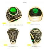 【カレッジリング】■bssri0011●珍しいカラー、緑の斬新カレッジ! | 2PIECES | 詳細画像4