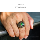 【カレッジリング】■bssri0011●珍しいカラー、緑の斬新カレッジ! | 2PIECES | 詳細画像7