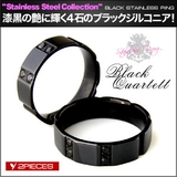 sr0125 漆黒の艶に輝く4石のブラックジルコニア! | 2PIECES | 詳細画像1