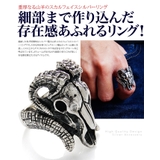◆r0745 重厚なる山羊のスカルフェイスシルバーリング | 2PIECES | 詳細画像2