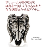 ◆r0745 重厚なる山羊のスカルフェイスシルバーリング | 2PIECES | 詳細画像3