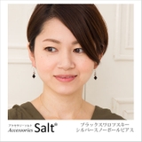 ピアス ブラック スワロフスキー シルバー スノーボール 黒 小さめ | アクセサリーSalt | 詳細画像2