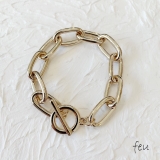 ゴールド | Oval Chain Bracelet | feu