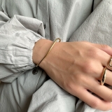 【サージカルステンレス】ROUGH PIPE BRACELET | feu | 詳細画像7 