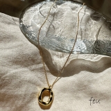 ゴールド | 【SILVER925】OVAL RING NECKLACE | feu