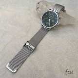 シルバー・ブラック | METAL CASUAL WATCH | feu