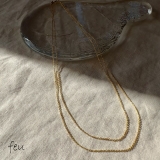 ゴールド | THIN ２LANE NECKLACE | feu