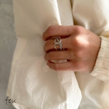 SILVER925ツイストリング アレルギー対応素材 フリーサイズ | feu | 詳細画像1 