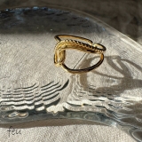 ゴールド | SILVER925ツイストリング アレルギー対応素材 フリーサイズ | feu