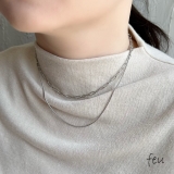 サージカルステンレスダブルコードネックレス アレルギー対応素材 2連ネックレス | feu | 詳細画像1 