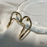 ゴールド | メイキングモチーフピアス アレルギー対応素材 大ぶり | feu