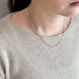 シルバー925 アクセントチェーンネックレス ショート丈 | feu | 詳細画像10