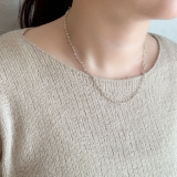 シルバー925 アクセントチェーンネックレス ショート丈 | feu | 詳細画像11