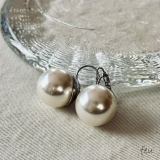 シルバー | ピアス 樹脂パール 真鍮 | feu