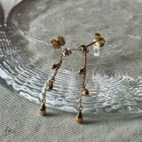 ゴールド | 華奢 チェーンピアス きらきら | feu