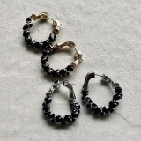 ブラックフープピアス ストーン トレンド | feu | 詳細画像12