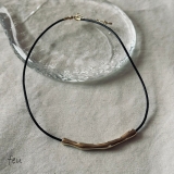 ゴールド | 革ひも レザー チョーカーネックレス | feu