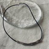 シルバー | 革ひも レザー チョーカーネックレス | feu