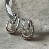 シルバー | ピアス アクセントデザイン フープ | feu