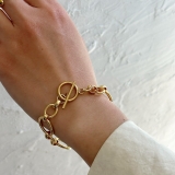 サージカルステンレス チェーンブレスレット おおぶり | feu | 詳細画像11 