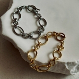 サージカルステンレス チェーンブレスレット おおぶり | feu | 詳細画像12 