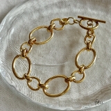 ゴールド | サージカルステンレス チェーンブレスレット おおぶり | feu