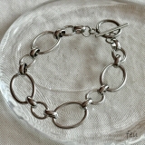 シルバー | サージカルステンレス チェーンブレスレット おおぶり | feu