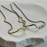 ショートネックレス ニュアンスパーツ ボールチェーン | feu | 詳細画像14 