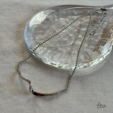 シルバー | ショートネックレス ニュアンスパーツ ボールチェーン | feu