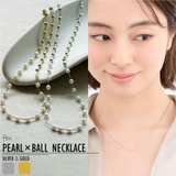 ショートネックレス ボールチェーン シルバーゴールド | feu | 詳細画像1 