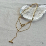 ゴールド | ロングネックレス マンテル Y字 | feu