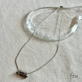 シルバー | サージカルステンレス チェーンネックレス 天然石 | feu