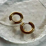 ゴールド | サージカルステンレス フープピアス シンプル | feu