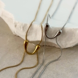 サージカルステンレス スネークネックレス スライドノット | feu | 詳細画像2 