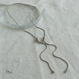 シルバー | サージカルステンレス スネークネックレス スライドノット | feu