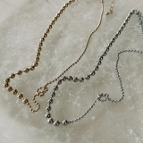 ネックレス ボールチェーン アシンメトリーきらきら | feu | 詳細画像14 