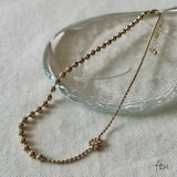 ゴールド | ネックレス ボールチェーン アシンメトリーきらきら | feu